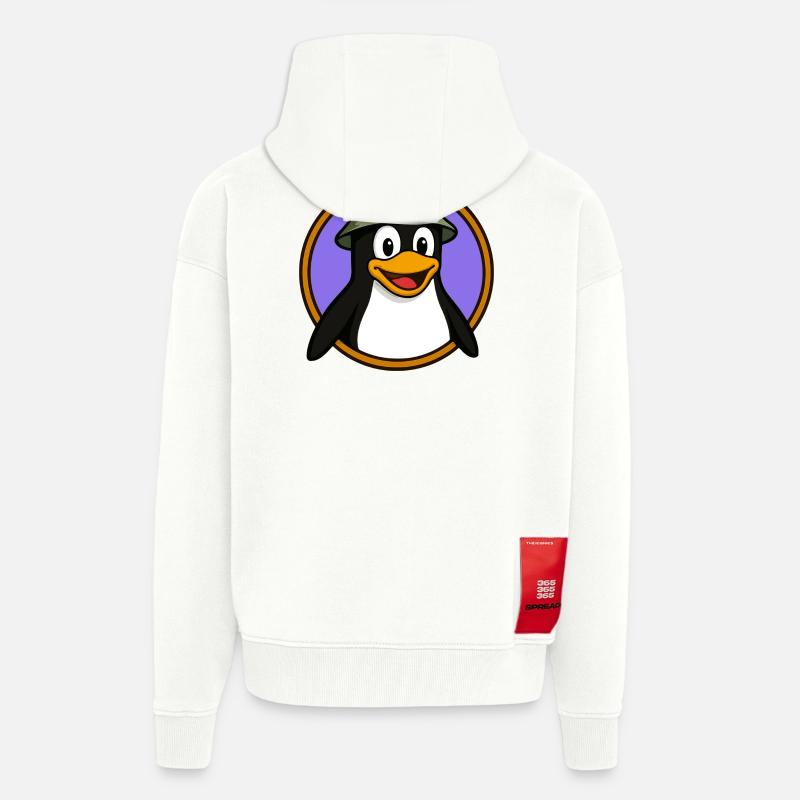 Tux Linux + GNU Hut - Zip Hoodie - made by SPREAD - OFF WHITE