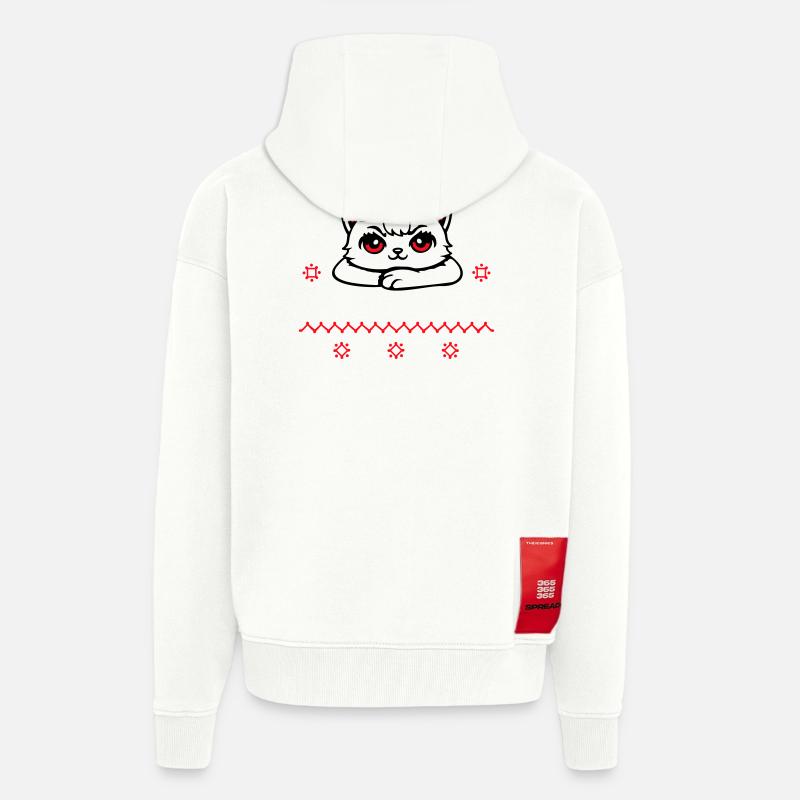 Le Noël préféré du Père Noël - Veste à capuche bio épaisse oversize fabriqué en UE - OFF WHITE