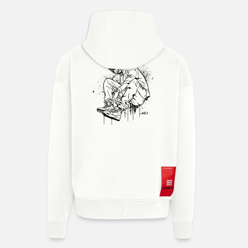 Silhouette Kapuzenpullover Graffiti - Zip Hoodie - made by SPREAD - OFF WHITE