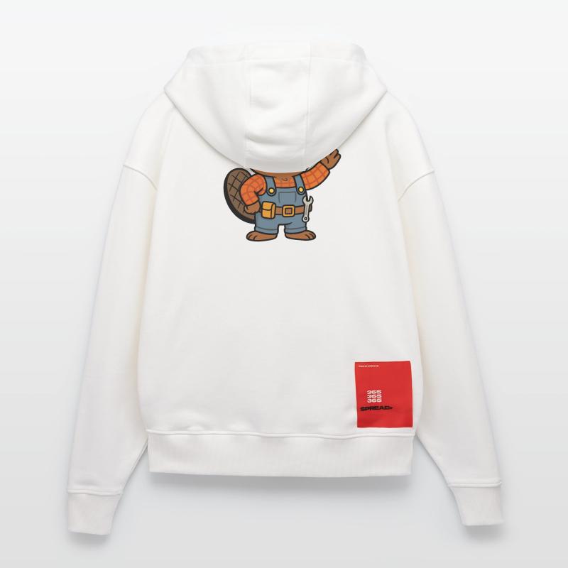 Beaver Construction Worker Bob Helm Hello Plan Builder Zip Hoodie - made by SPREAD