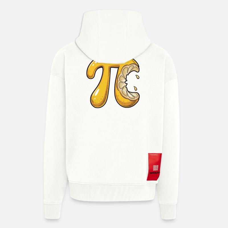 Lemon Pi Math - Veste à capuche bio épaisse oversize fabriqué en UE - OFF WHITE