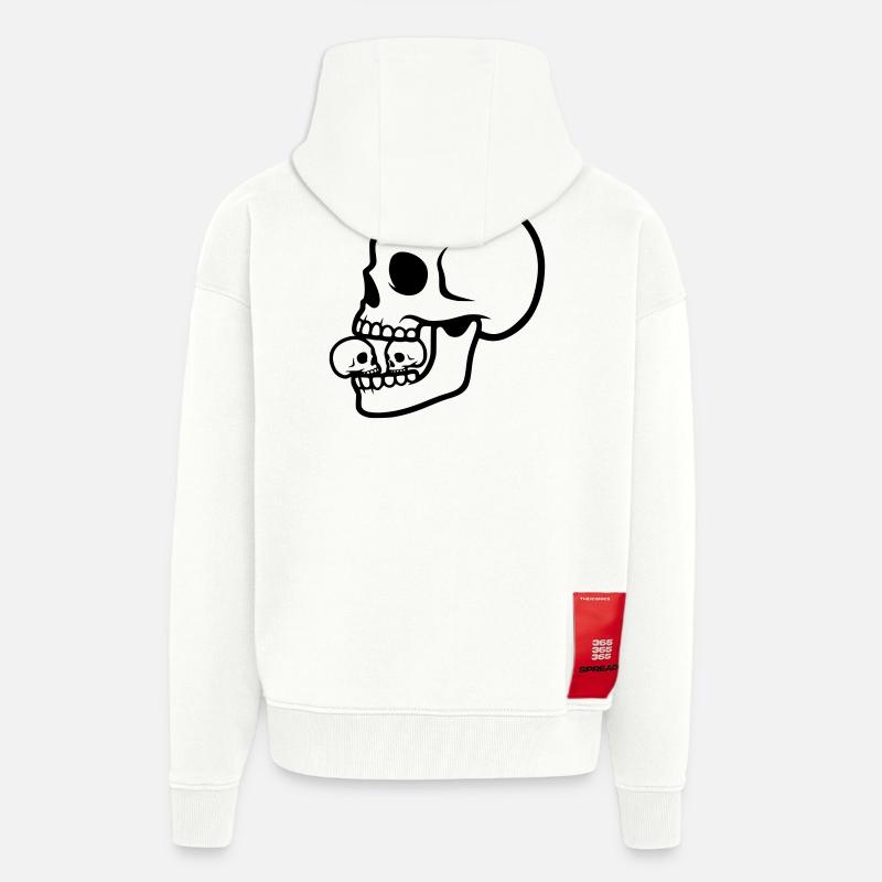 Makaberer Totenkopf | Horror Design - Zip Hoodie - made by SPREAD - OFF WHITE
