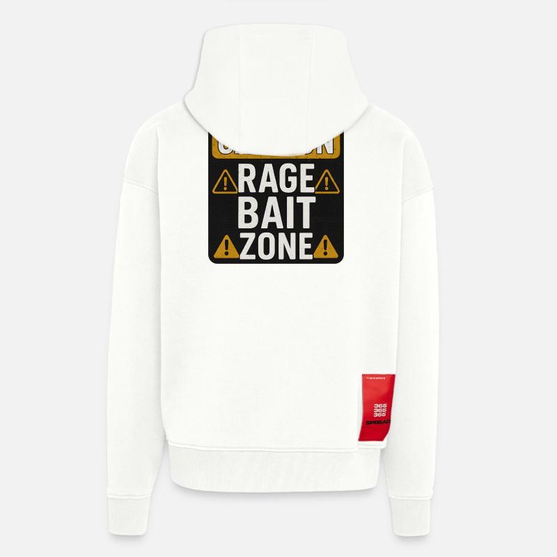 Caution Rage Zone, Funny Sarcastic Saying  - Zip Hoodie - made by SPREAD - OFF WHITE