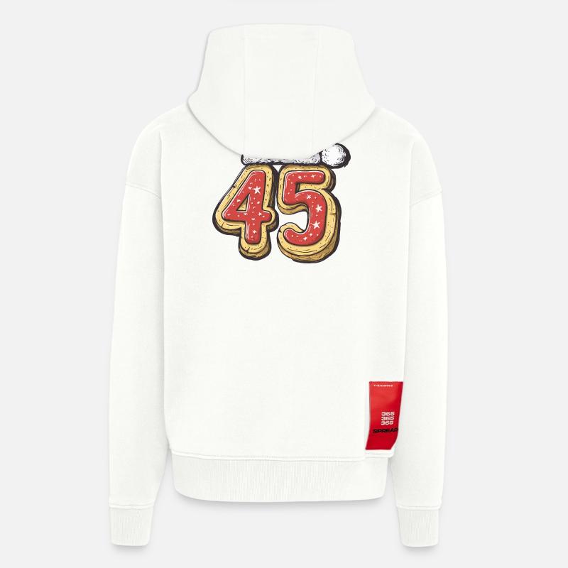 Biscuit de Noël à 45 chiffres - Veste à capuche bio épaisse oversize fabriqué en UE - OFF WHITE