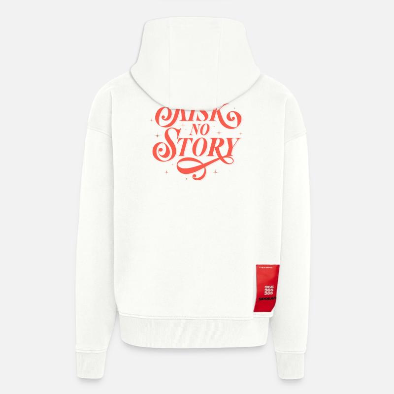 AUCUN RISQUE. PAS D’HISTOIRE. - Veste à capuche bio épaisse oversize fabriqué en UE - OFF WHITE