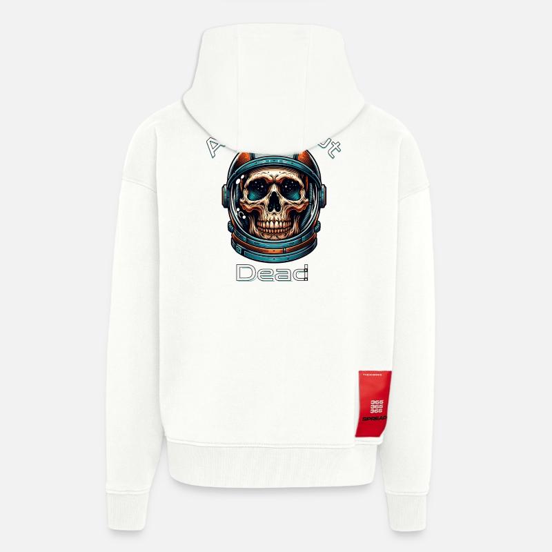Crâne d’astronaute dans l’espace - Veste à capuche bio épaisse oversize fabriqué en UE - OFF WHITE