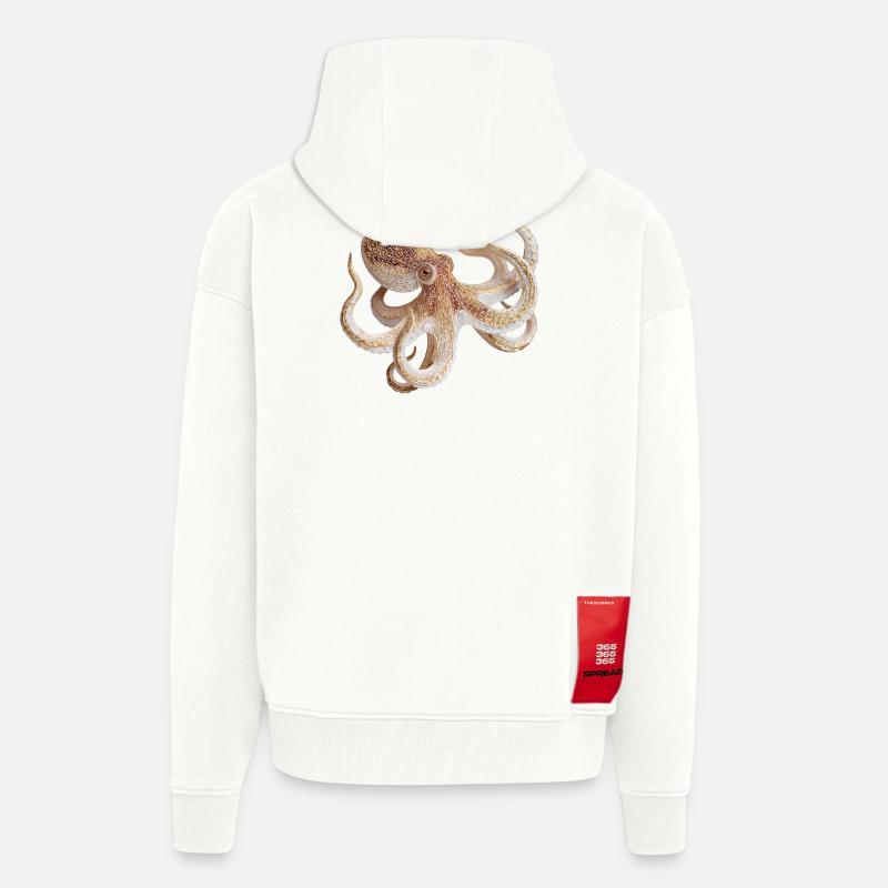 Octopus Net Pattern – Maritime Style - Zip Hoodie - made by SPREAD - OFF WHITE