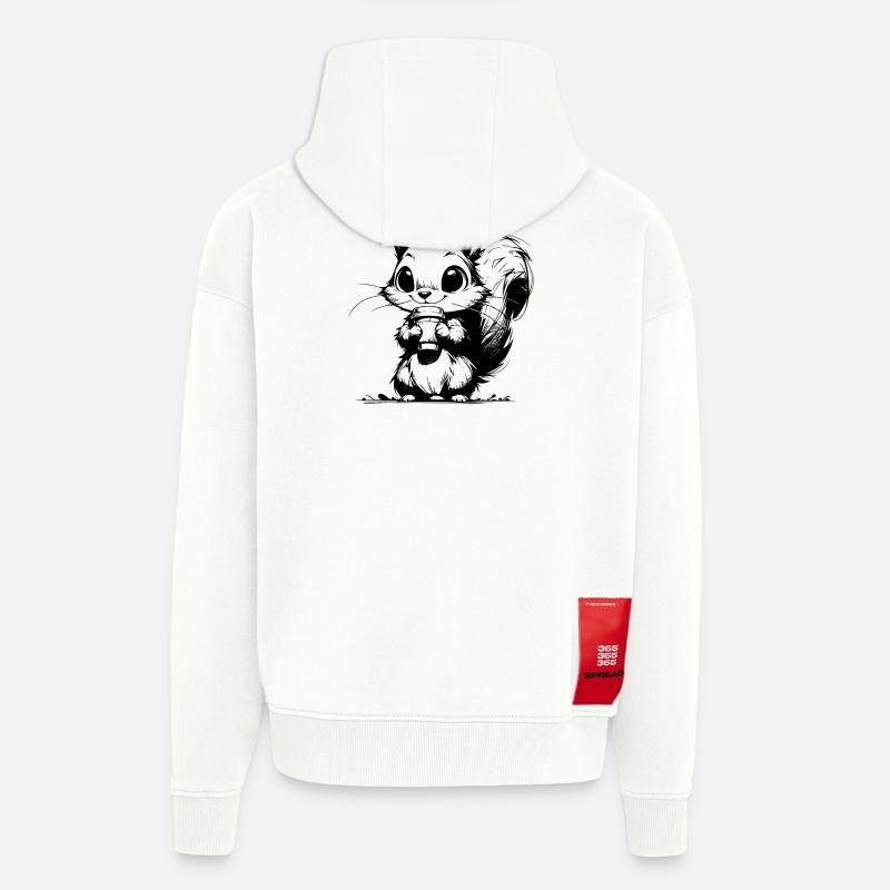 Waldbewohner mit Kaffee Waldrand Kaffeeklatsch - Zip Hoodie - made by SPREAD - OFF WHITE