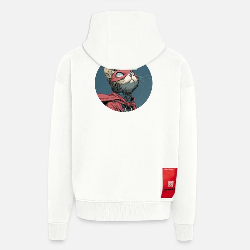 Super cat, manga - Zip Hoodie - made by SPREAD - OFF WHITE