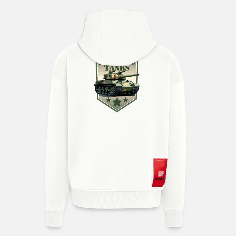 Panzer im Maßstab 1:35 Patch Schild - Zip Hoodie - made by SPREAD - OFF WHITE