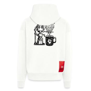 Grind or Die: Robot Chef for Baristas - Zip Hoodie - made by SPREAD - OFF WHITE - Back