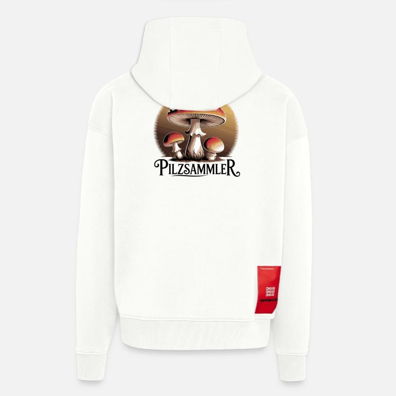 Mystical toadstools in the moonlight - Zip Hoodie - made by SPREAD - OFF WHITE