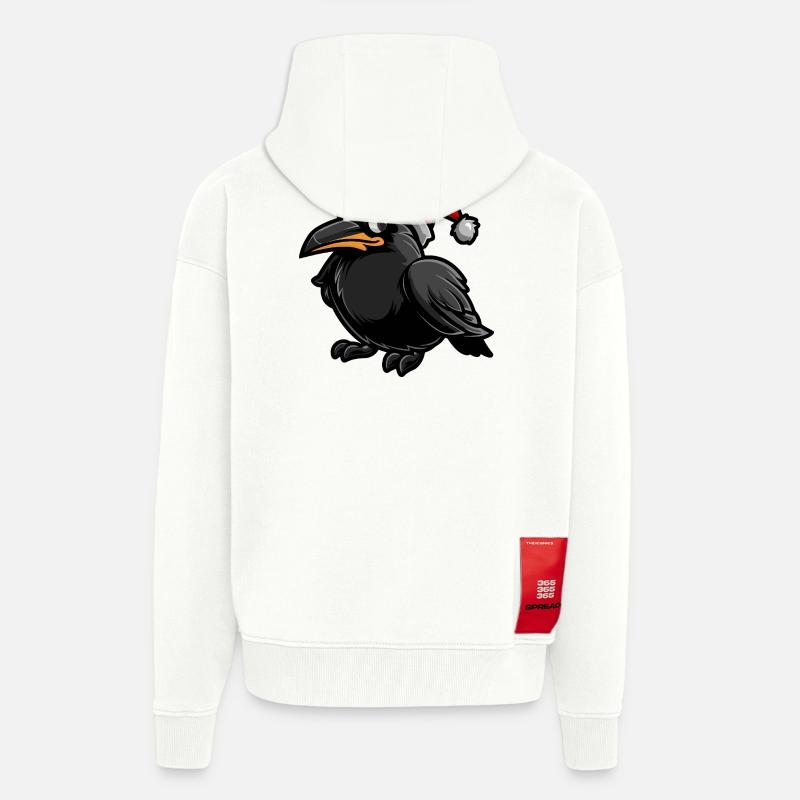 Noël de Corbeau - Veste à capuche bio épaisse oversize fabriqué en UE - OFF WHITE