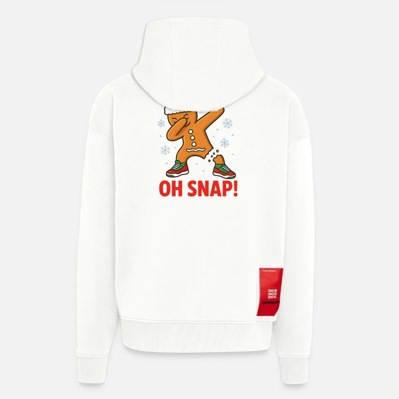 Dabbing Lebkuchenmann Oh Snap! Xmas Design - Zip Hoodie - made by SPREAD - OFF WHITE