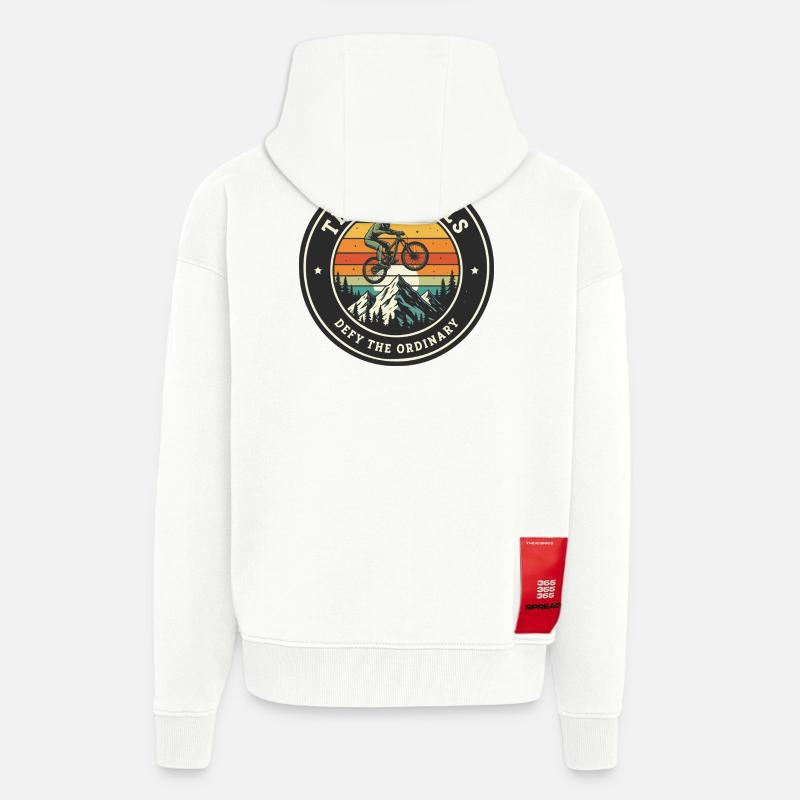 Trail Rebels Mountain Biker Retro - Zip Hoodie - made by SPREAD - OFF WHITE