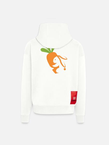 Karottenlächelndes Maskottchen - Zip Hoodie - made by SPREAD - OFF WHITE