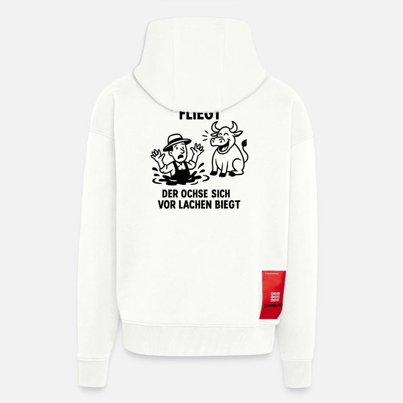 bauer jauche spruch witz ochse - Zip Hoodie - made by SPREAD - OFF WHITE