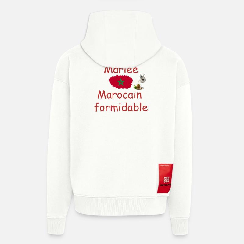 Mariée Marocaine Formidable - Veste à capuche bio épaisse oversize fabriqué en UE - OFF WHITE