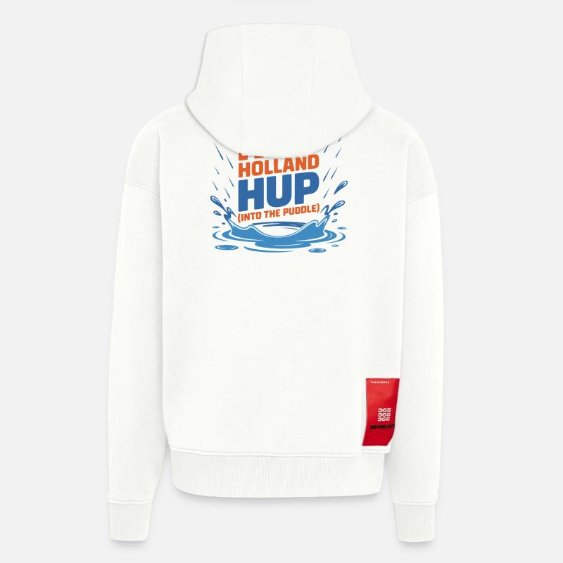 Hup Holland Hup Éclaboussure de flaque - Veste à capuche bio épaisse oversize fabriqué en UE - OFF WHITE