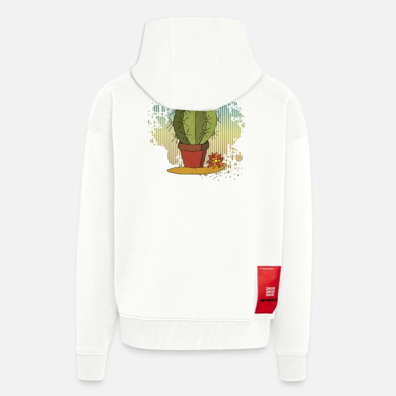 Fleur - Veste à capuche bio épaisse oversize fabriqué en UE - OFF WHITE