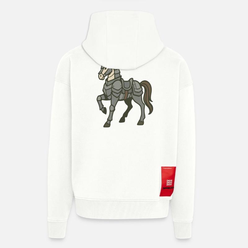Fantasy-Design schwer gepanzerter Einhornritter - Zip Hoodie - made by SPREAD - OFF WHITE