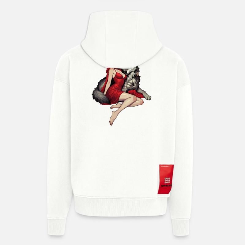Rotkäppchen mit dem bösen Wolf - Zip Hoodie - made by SPREAD - OFF WHITE