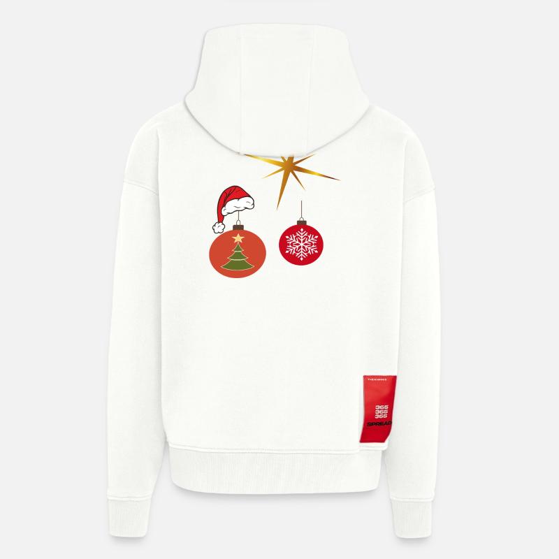 Weihnachtsstern und Weihnachtskugel - Zip Hoodie - made by SPREAD - OFF WHITE