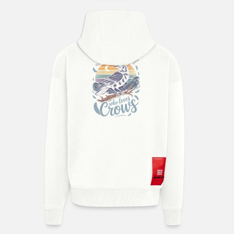 Just a Boy Who Loves Crows - Zip Hoodie - made by SPREAD - OFF WHITE