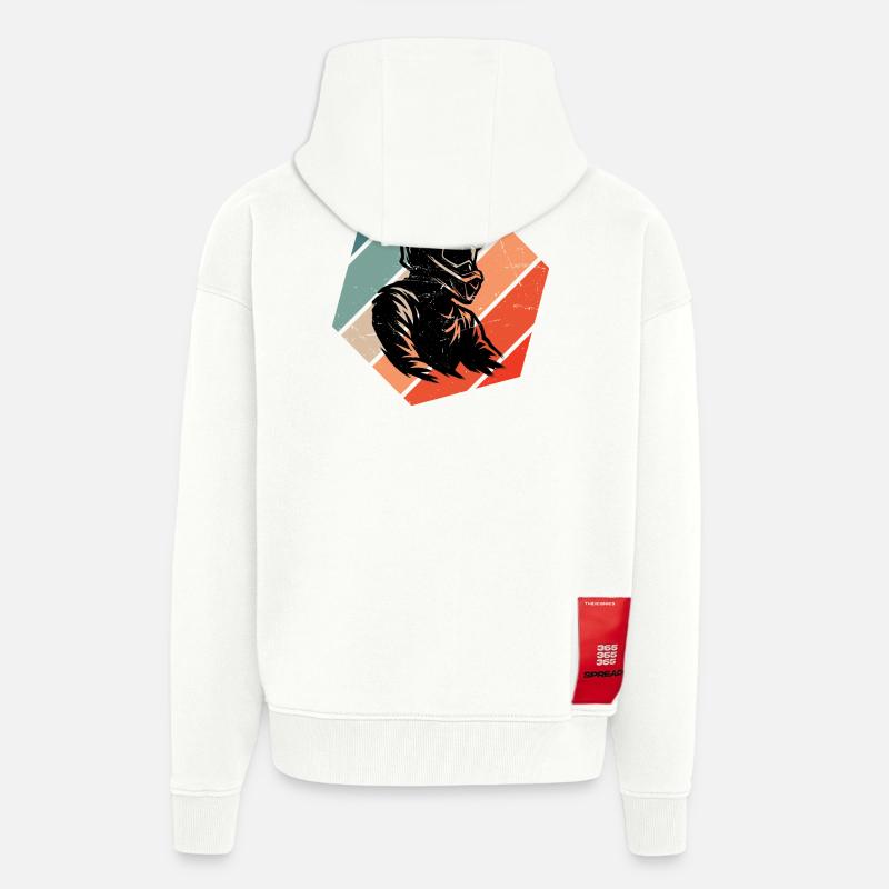 Conception compacte du motocross - Veste à capuche bio épaisse oversize fabriqué en UE - OFF WHITE