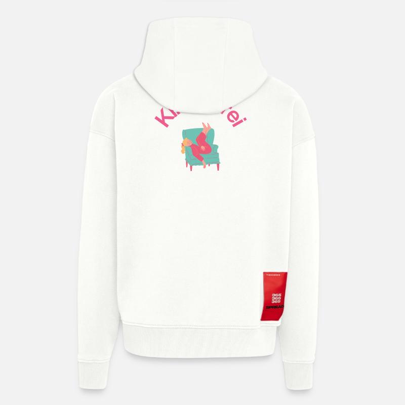 Kinderfrei – Sofa, Schlaf & Stille, Mutter schläft - Zip Hoodie - made by SPREAD - OFF WHITE