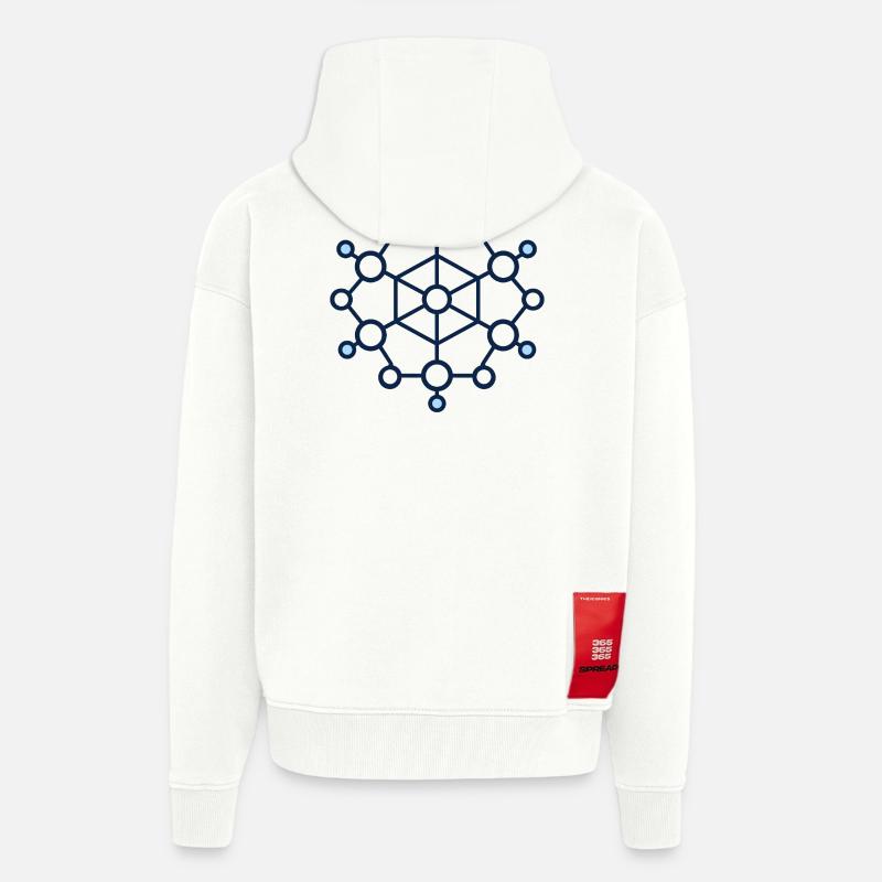 Geometric Node Network - Zip Hoodie - made by SPREAD - OFF WHITE
