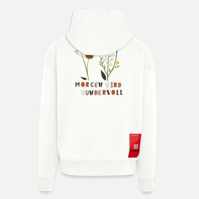 Morgen wird Wundervoll Blumen - Zip Hoodie - made by SPREAD - OFF WHITE