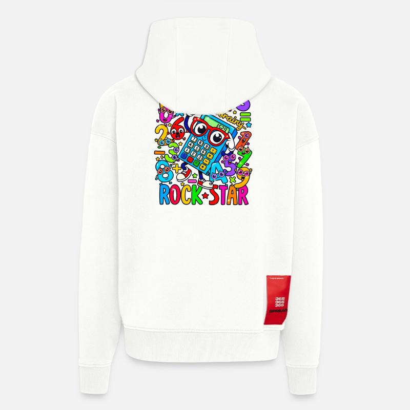 Math Rock Star Rechner Neon - Zip Hoodie - made by SPREAD - OFF WHITE