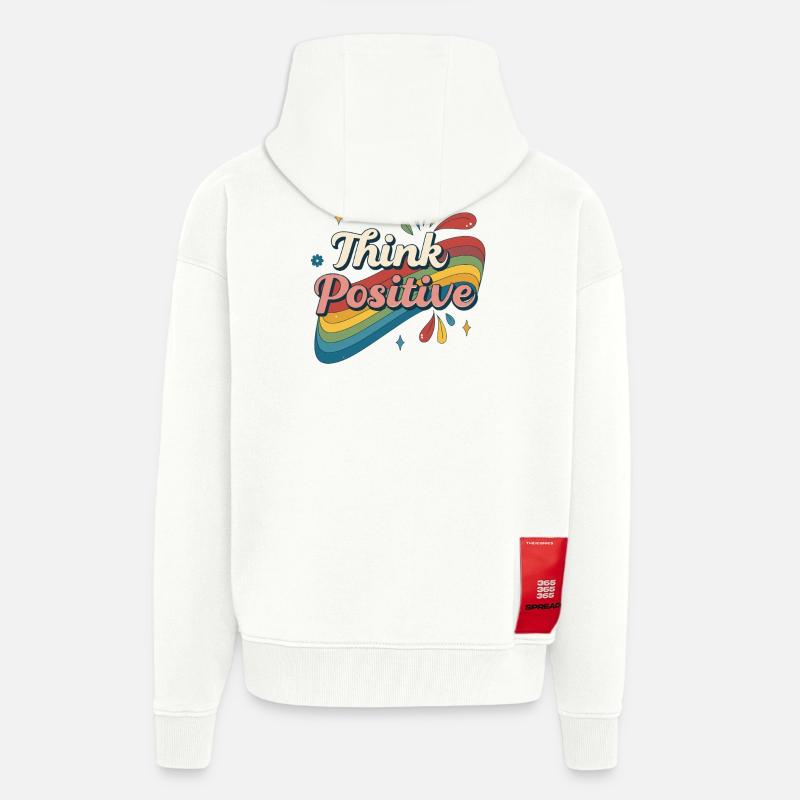 Denken Sie an den positiven Regenbogen - Zip Hoodie - made by SPREAD - OFF WHITE