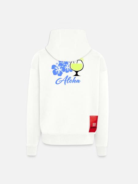 Aloha Hibiscus Tropical Drink - Zip Hoodie - made by SPREAD - OFF WHITE