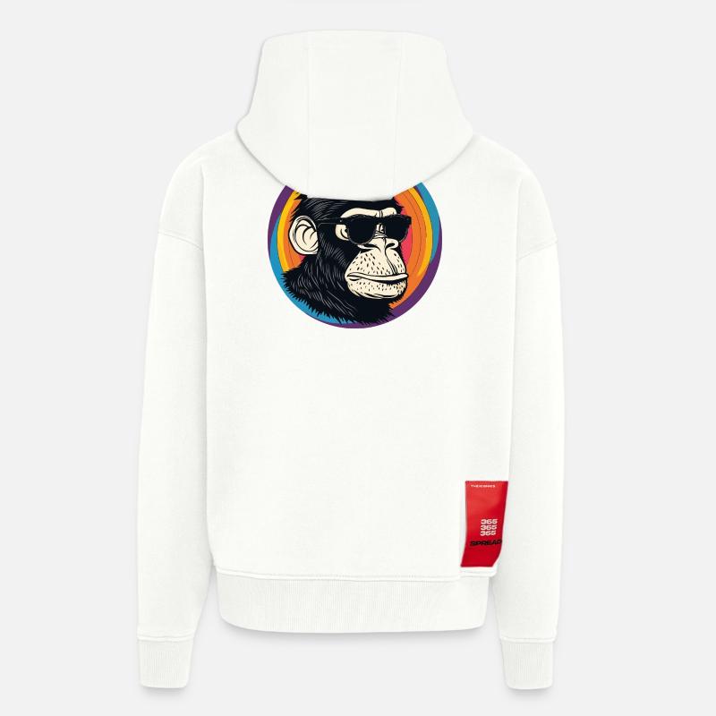 Affe Sonnenbrille Comic - Zip Hoodie - made by SPREAD - OFF WHITE