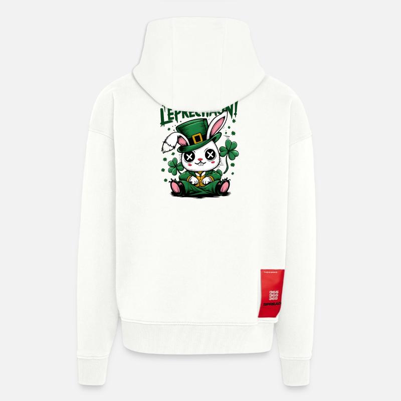 Drinking Bunny Leprechaun St. Patrick's Day - Zip Hoodie - made by SPREAD - OFF WHITE