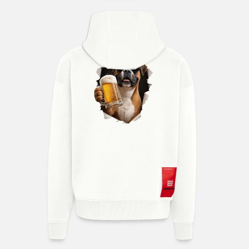 Boxer Bier - Zip Hoodie - made by SPREAD - OFF WHITE