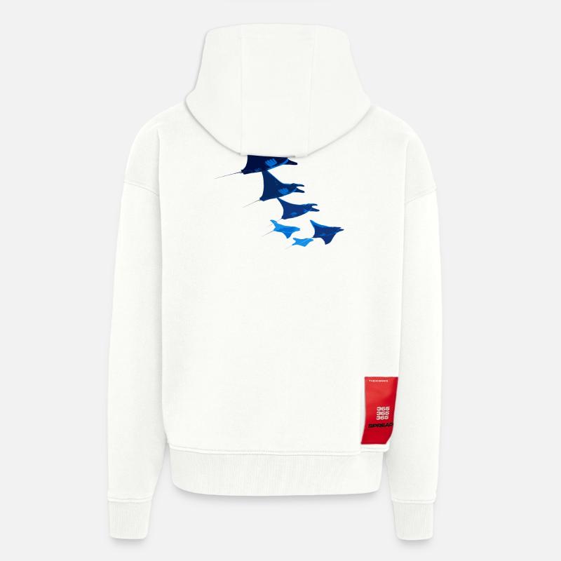 Manta Ray, Devil Ray, Stingray, Diver - Zip Hoodie - made by SPREAD - OFF WHITE