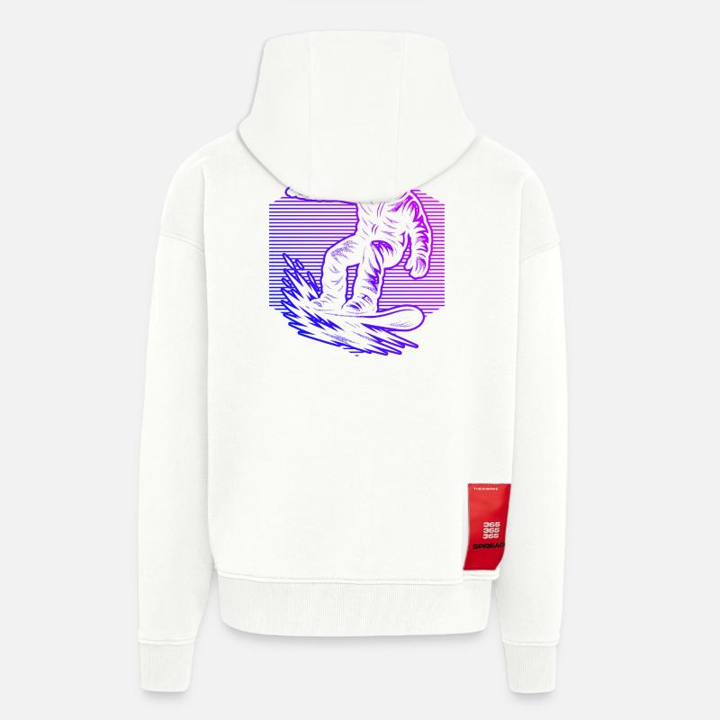 Conception de snowboard pleine de caractère - Veste à capuche bio épaisse oversize fabriqué en UE - OFF WHITE