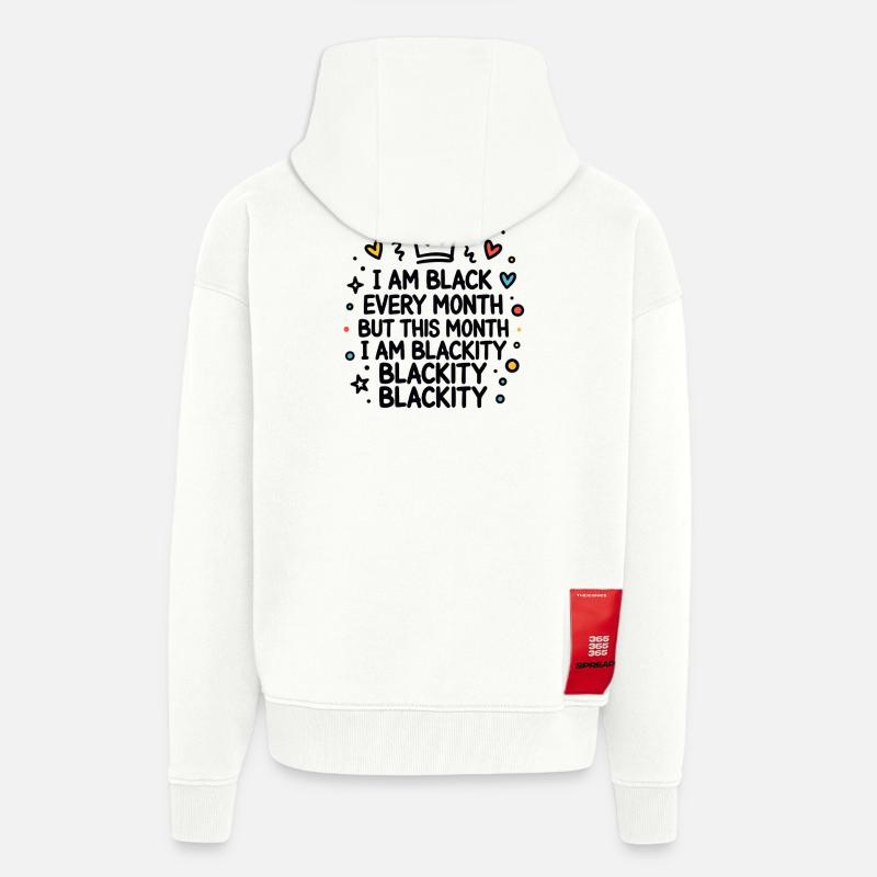 Déclaration d’Autonomisation de la Noirceur Noirceur - Veste à capuche bio épaisse oversize fabriqué en UE - OFF WHITE