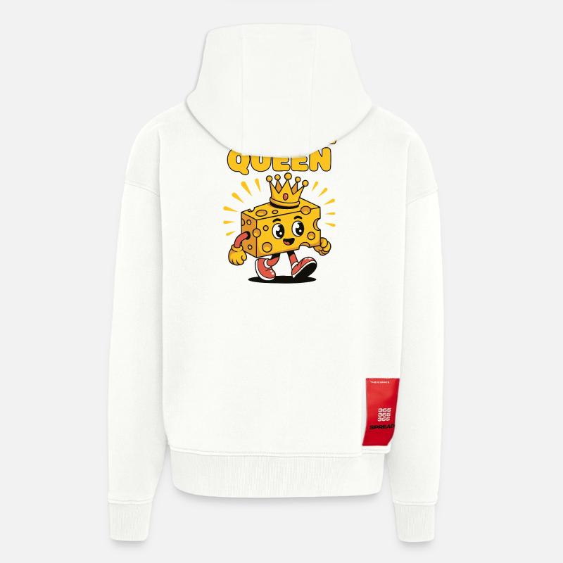Cheese Queen – Käse mit Krone - Zip Hoodie - made by SPREAD - OFF WHITE