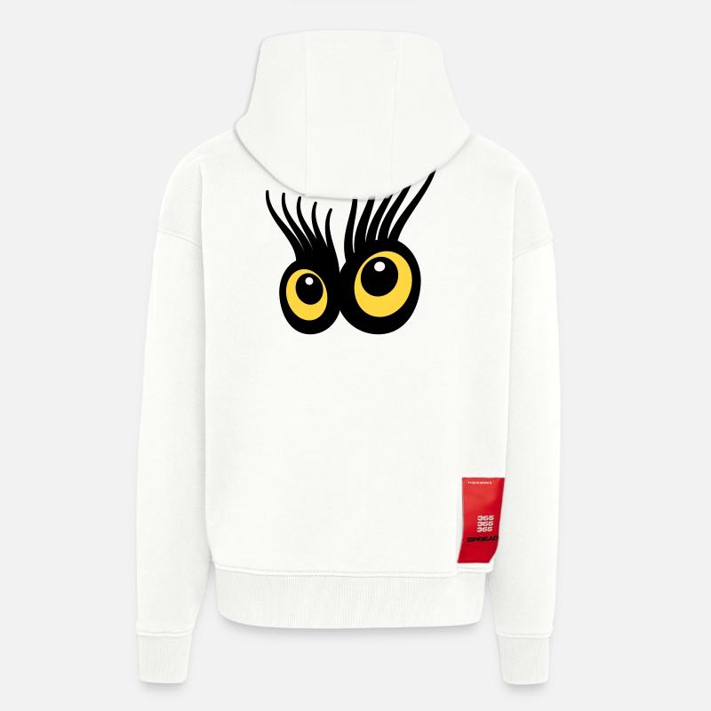 Yeux - Veste à capuche bio épaisse oversize fabriqué en UE - OFF WHITE