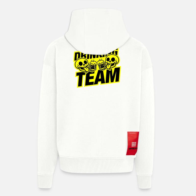 Drinking Team Skelett Bier - Zip Hoodie - made by SPREAD - OFF WHITE