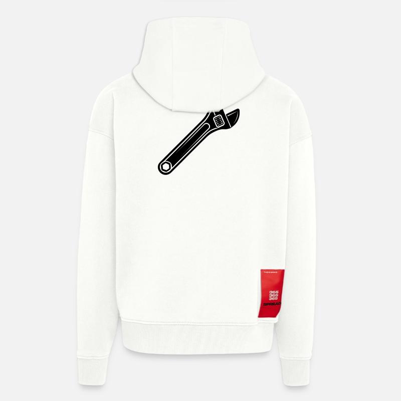 Clé à molette réglable - Veste à capuche bio épaisse oversize fabriqué en UE - OFF WHITE