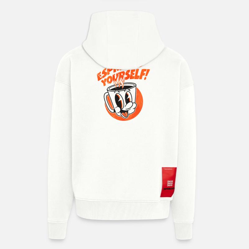 Espresso, votre style café - Veste à capuche bio épaisse oversize fabriqué en UE - OFF WHITE