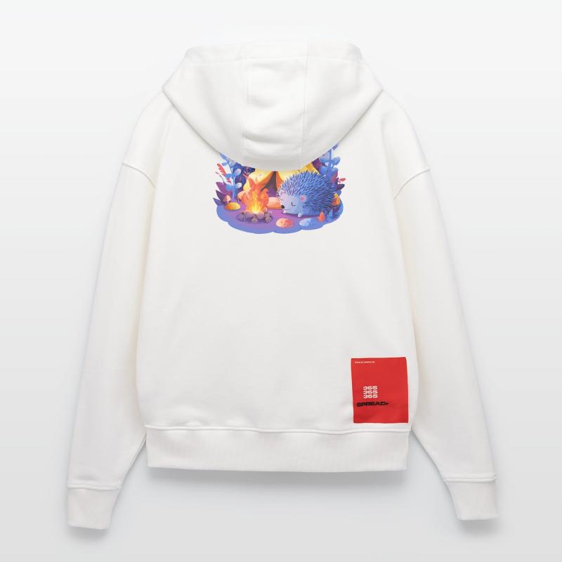 Sleeping hedgehog at the campfire Zip Hoodie - made by SPREAD