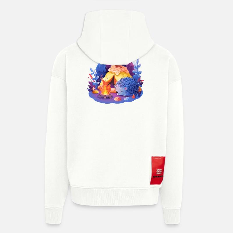 Schlafender Igel am Lagerfeuer - Zip Hoodie - made by SPREAD - OFF WHITE