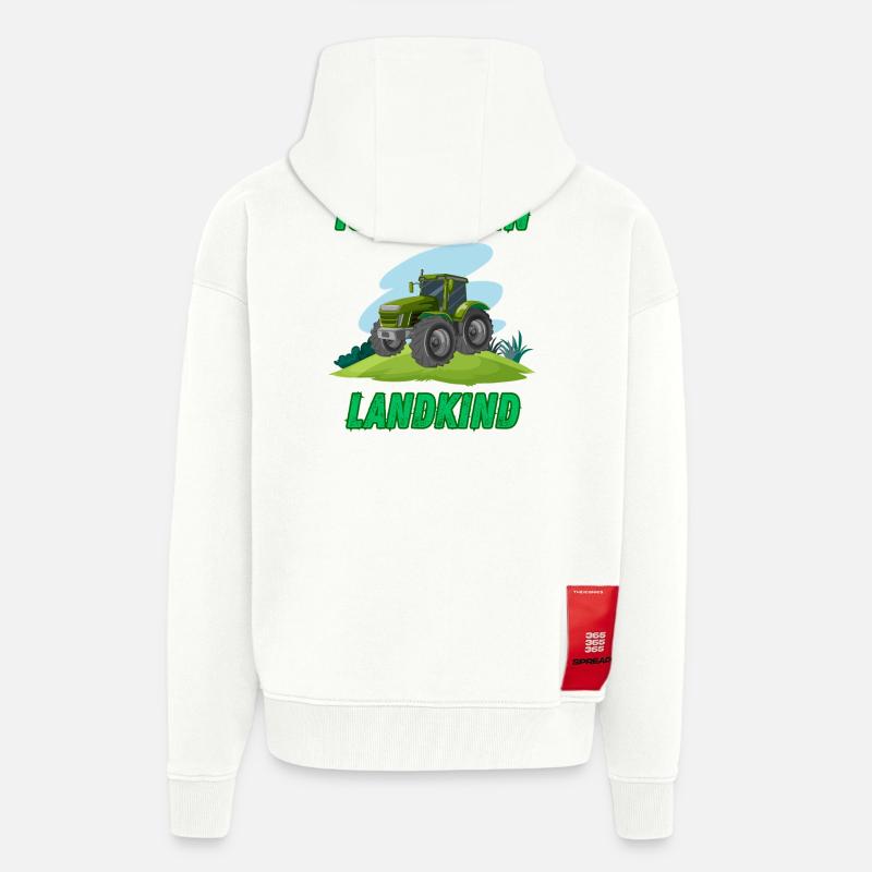 Traktor - Ich bin ein Landkind - Zip Hoodie - made by SPREAD - OFF WHITE