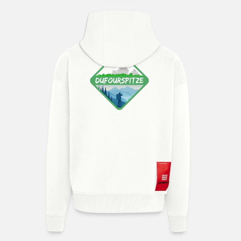 Cadeau pour Dufourspitze - Veste à capuche bio épaisse oversize fabriqué en UE - OFF WHITE